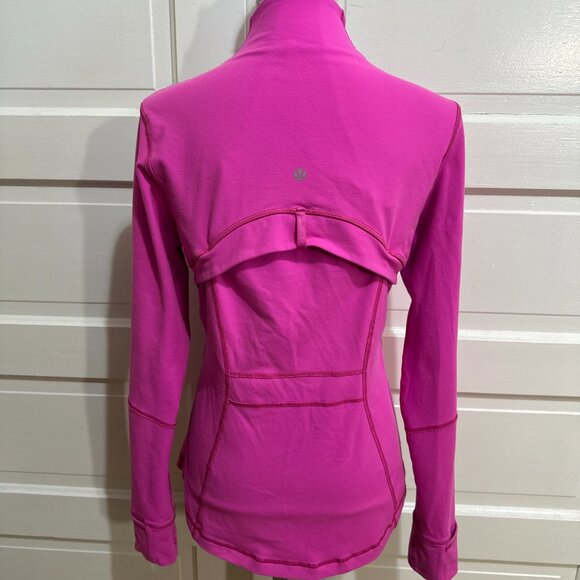 SOLD Lululemon Define Jacket Size 12 Bright Pink Flattering Fit $128 - Picture 3 of 5